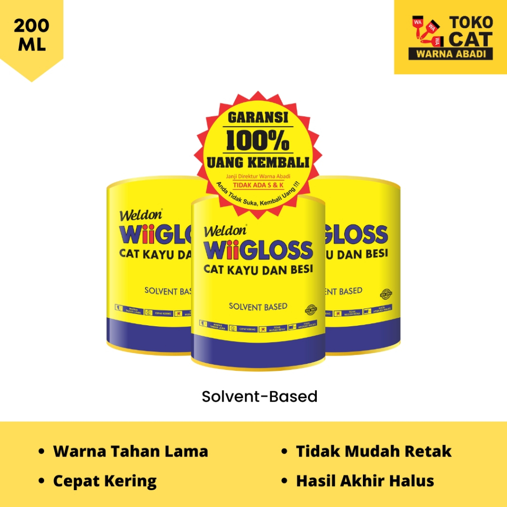 CAT KAYU BESI WELDON WIIGLOSS 200 ML