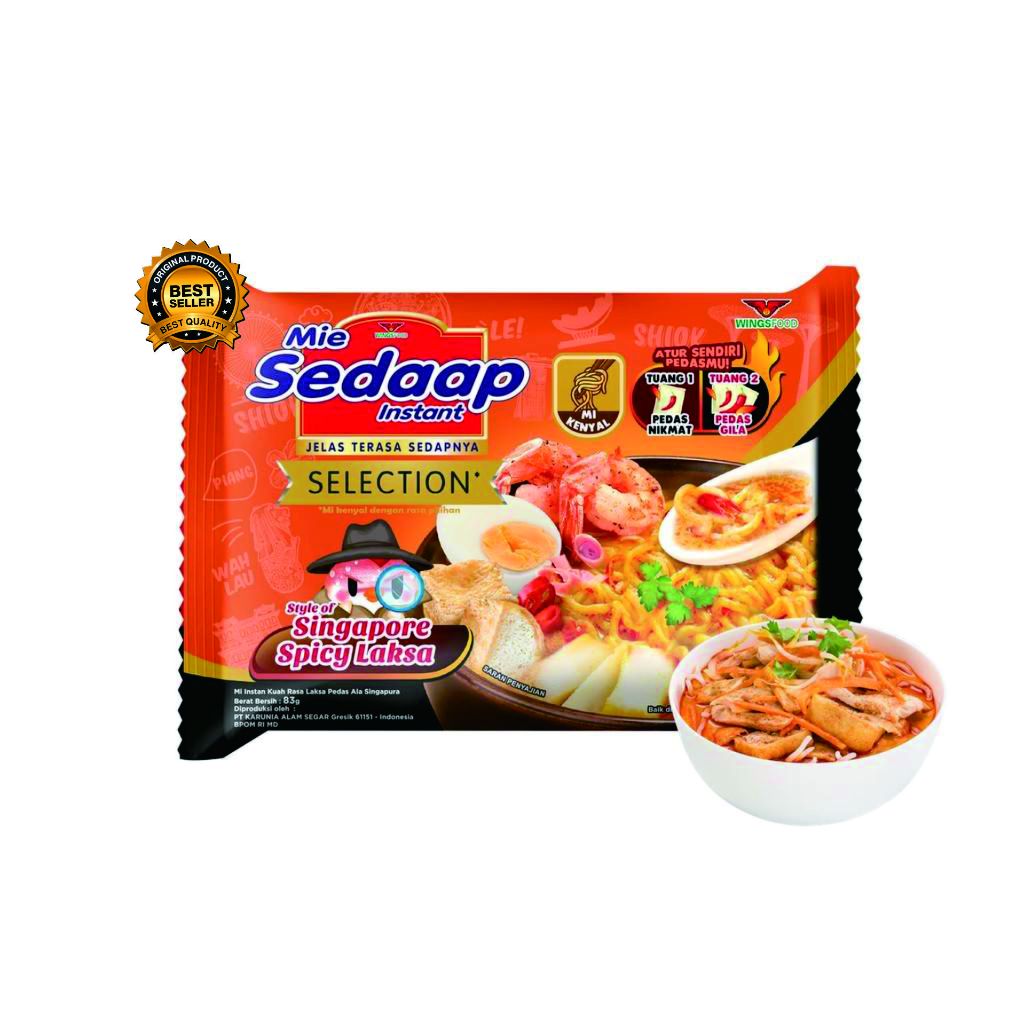 

Sedaap Mie Instan Singapore Spicy Laksa 83 gr / Mie Sedaap Kuah Singapore Spicy Laksa Mie Instan 1 bungkus 83gr Sedap