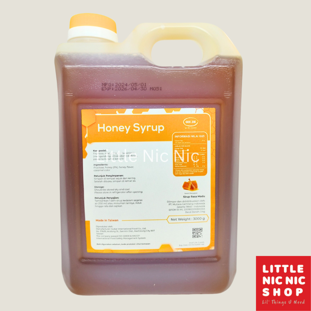 

Gee Zie / Come Food Honey Syrup Sirup Madu 3 KG