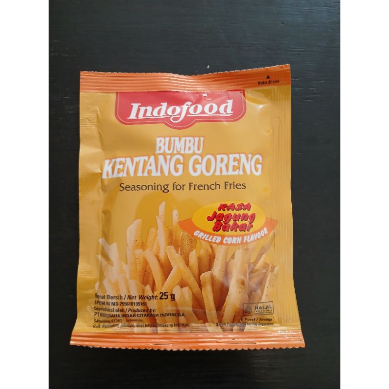 

indofood bumbu kentang goreng rasa jagung bakar 25g