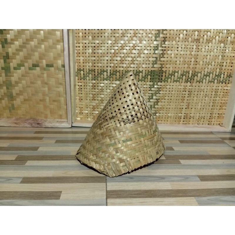 kerucut bambu kukusan/kukusan nasi/kukusan kue/aseupan bambu/cetakan tumpeng bambu/hiasan lampu