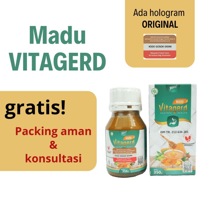 Madu VITAGERD Herbal Obat GERD dan Asam Lambung Original Asli Ori dengan Gejala Susah Tidur Sakit Ke