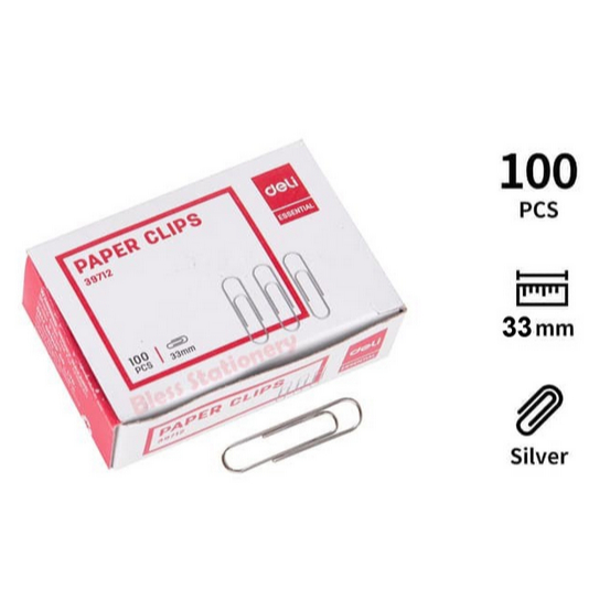 

Paper Clip Deli Silver 33mm - E39712 1 kotak isi 100pcs