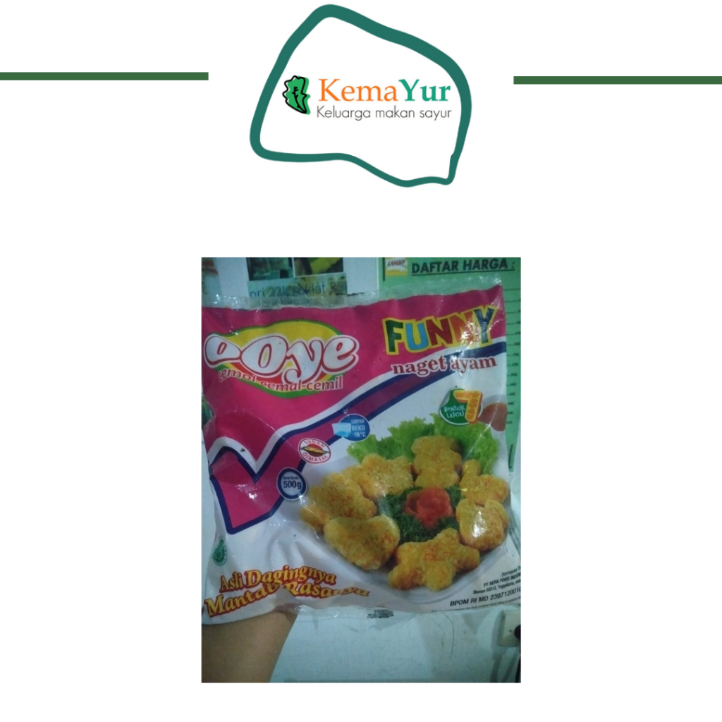 

FROZEEN NUGGET OYEE CINTA DAN FUNNY 500GR