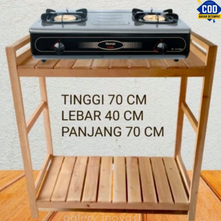 Update Ekonomis Meja kompor gas 2 tungku  rak kompor tingkat  tempat kompor rak dapur susun serbagun