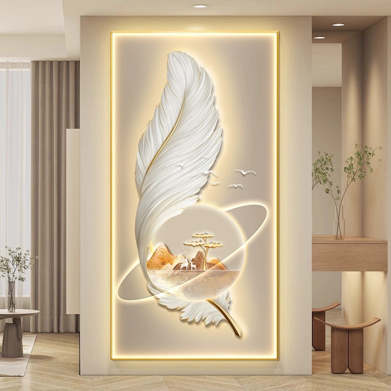 Lampu Dinding Minimalis Ruang Tamu Bulu Angsa Gaya Lampu Mural Modern Rumah Ruang Tamu Ruang Makan L