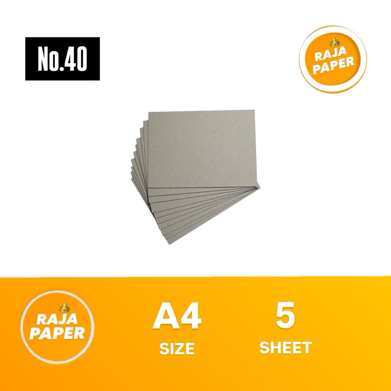 

Kertas Karton Grey Board No. 40 A4 5 Lembar . ( 210 Mm x 297 Mm ) / ( 21 Cm x 29.7 Cm ) , 5 Lbr / 5 Pcs , Hard Board, Karton Bot , Karton Abu Bot , Karton Abu Hard Board , Hard Cover .