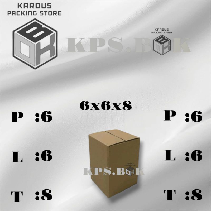 

kardus box packing 6x6x8