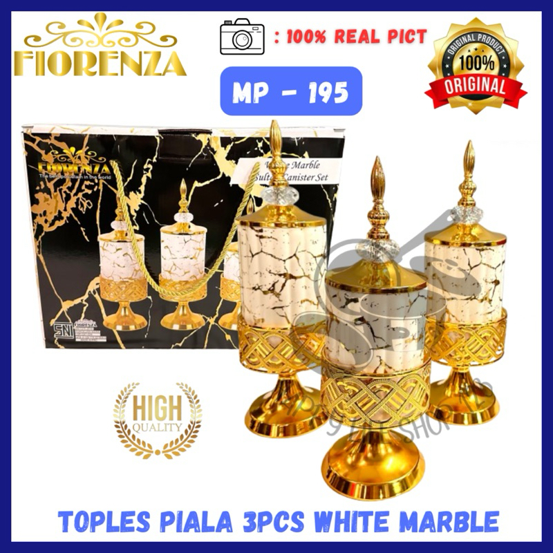 Toples Piala Sultan 3pcs FIORENZA / Toples Sultan Keramik 3pcs / Toples Keramik Marble 3pcs FIORENZA