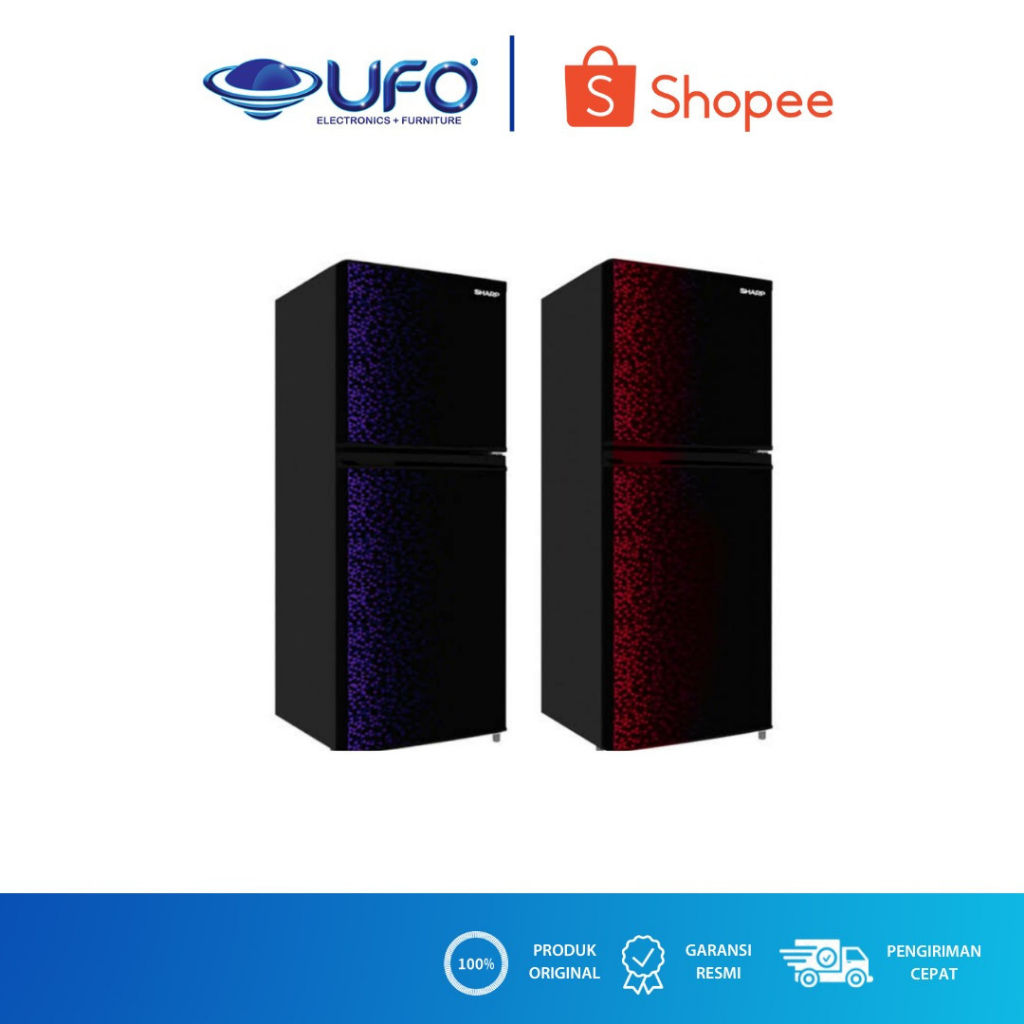 SHARP KULKAS 2 PINTU 256 LITER SJ316MGGB