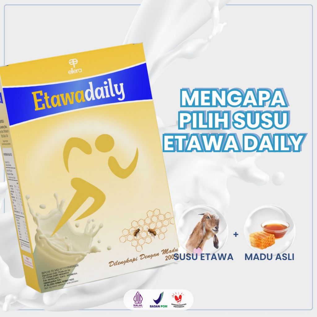 

SUSU KAMBING ETAWA ETAWADAILY ATASI NYERI LUTUT HALAL BPOM 200 GRAM