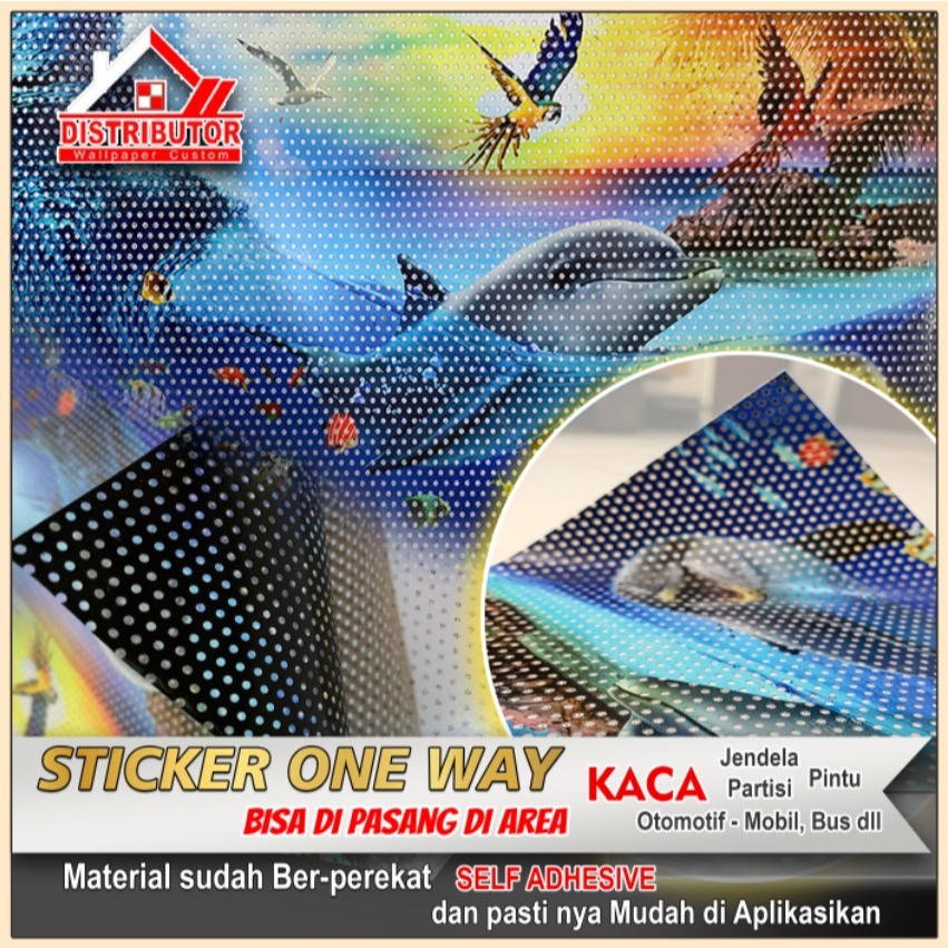 Sticker oneway custom 3D | sticker oneway request gambar | stiker oneway | sticker one way 3D | stic