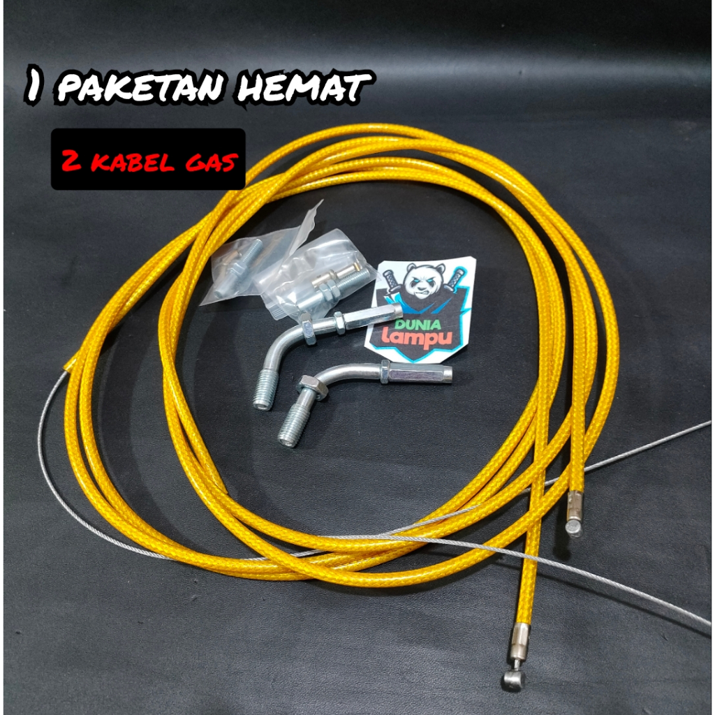 pakrtan hemat 2 pcs Kabel gas serat karbon 190cm kuning S1407