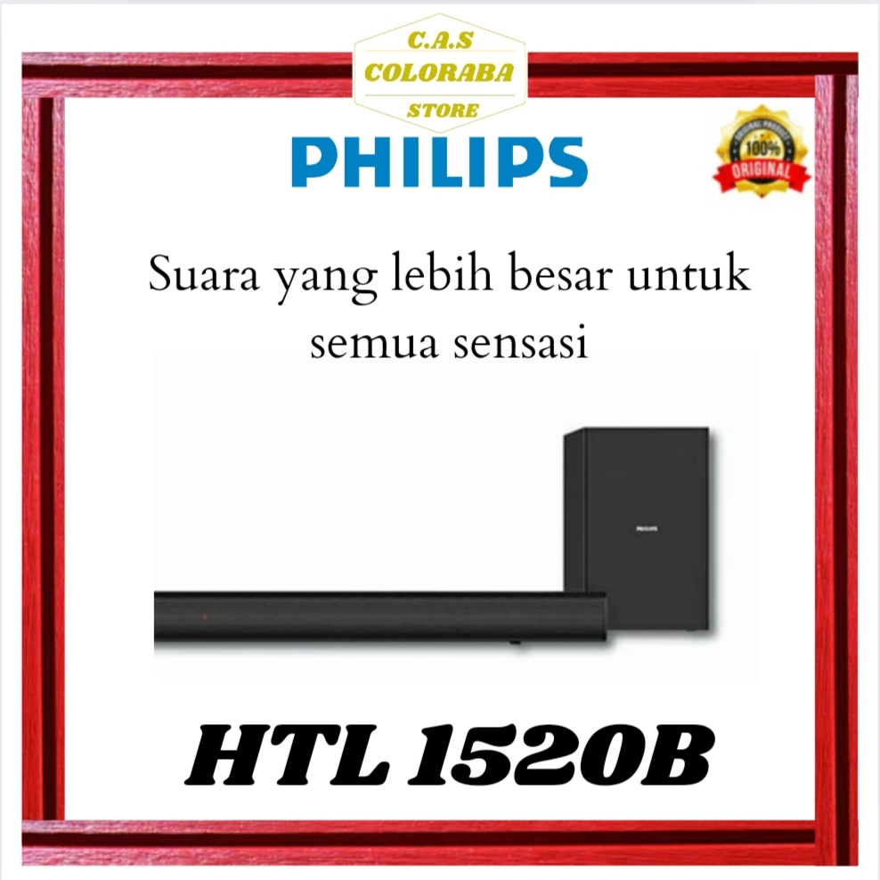 PHILIPS HTL1520B SOUNDBAR SPEAKER WIRELESS SUBWOOFER BLUETOOTH
