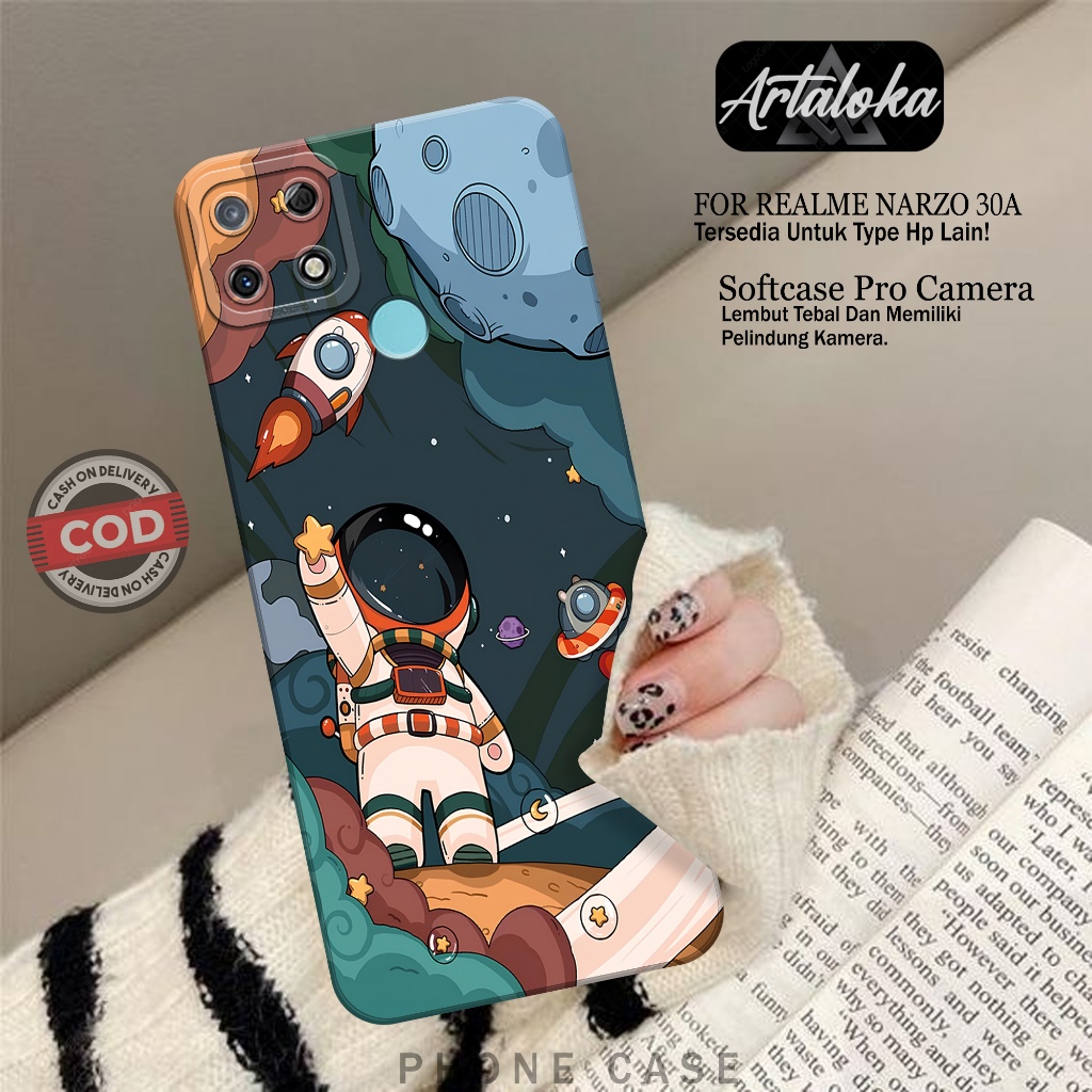 Case Hp Realme Narzo 30A Fashion Case Astronod Lucu Case Realme Narzo 30A Silikon TPU Pro Camera Cas