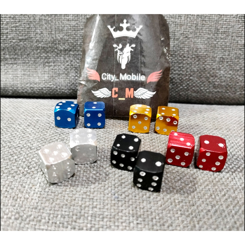 Tutup Pentil DADU AKRILIK Warna Mur Tutup Pentil Dadu Universal Untuk Motor Mobil Sepeda Motor