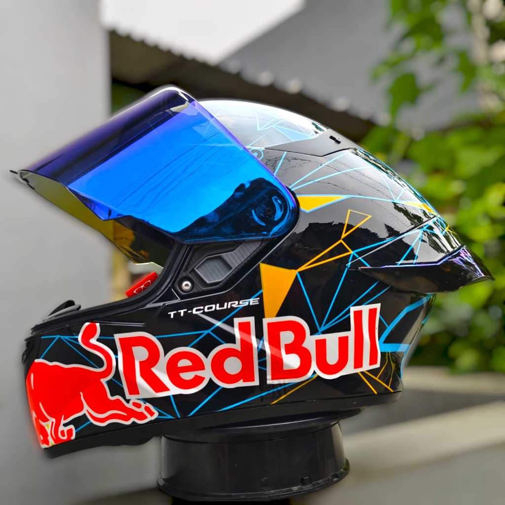 KYT TT Course Pol Espargaro Qatar 2021 Black repaint  - visor BLUE