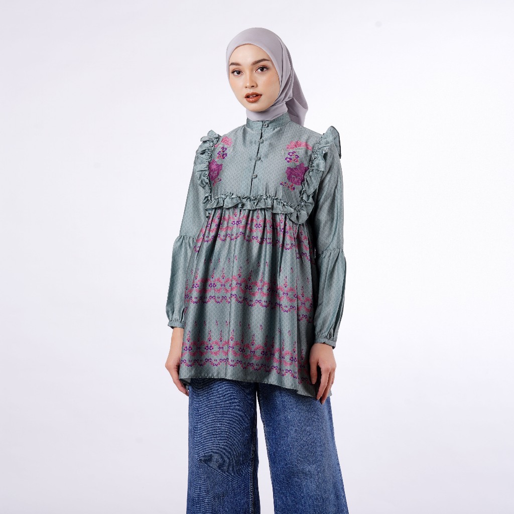Aleza - Mauza Top Green - Atasan Blouse Wanita
