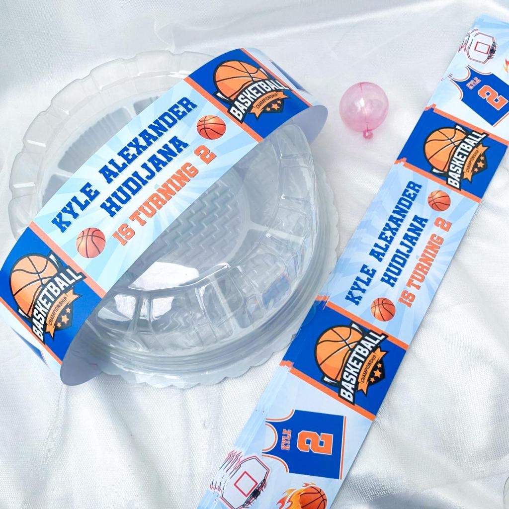 

Basket Ball Bola Belt Label Sleeve Dus Packing / Bento / Nasi Kotak Birthday / Hampers Ulang Tahun