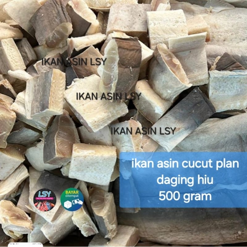 ikan asin cucut plan / daging hiu super 500gram