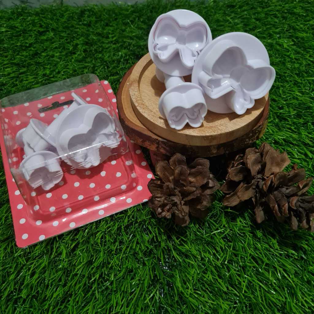 Plunger cutter embosser cake cutter decorating fondant Pita isi 3 pcs