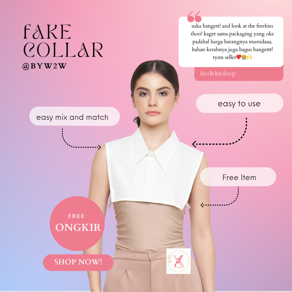Kerah kemeja baju inner palsu fake collar korea layering aksesoris Pakaian atasan pria wanita laki l