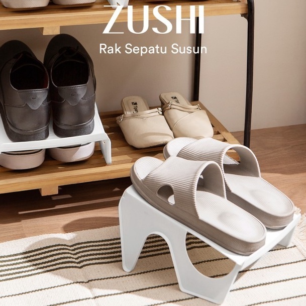 Hematku Dekoruma ZUSHI Rak Sepatu Susun  White