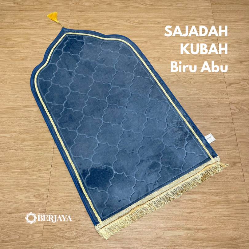 Sajadah Kubah BIRU ABU Polos Tebal Busa Turki Minimalis Sejadah Premium Hampers Kado Anti Slip Grati