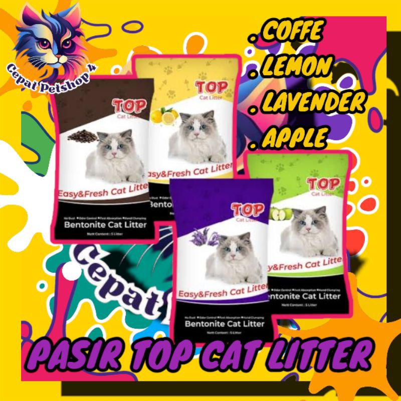 Pasir Top 5 Liter - Pasir Gumpal Wangi Kucing