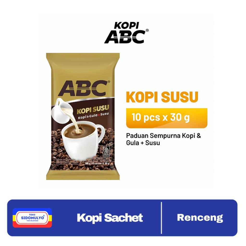 

Kopi ABC kopi susu sachet 30 gram ( isi 10 sachet )