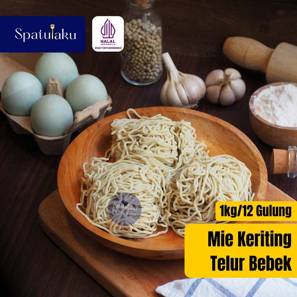 

Mie Mentah Keriting Special Telur Bebek Untuk Mie Ayam / Bakmie / dll