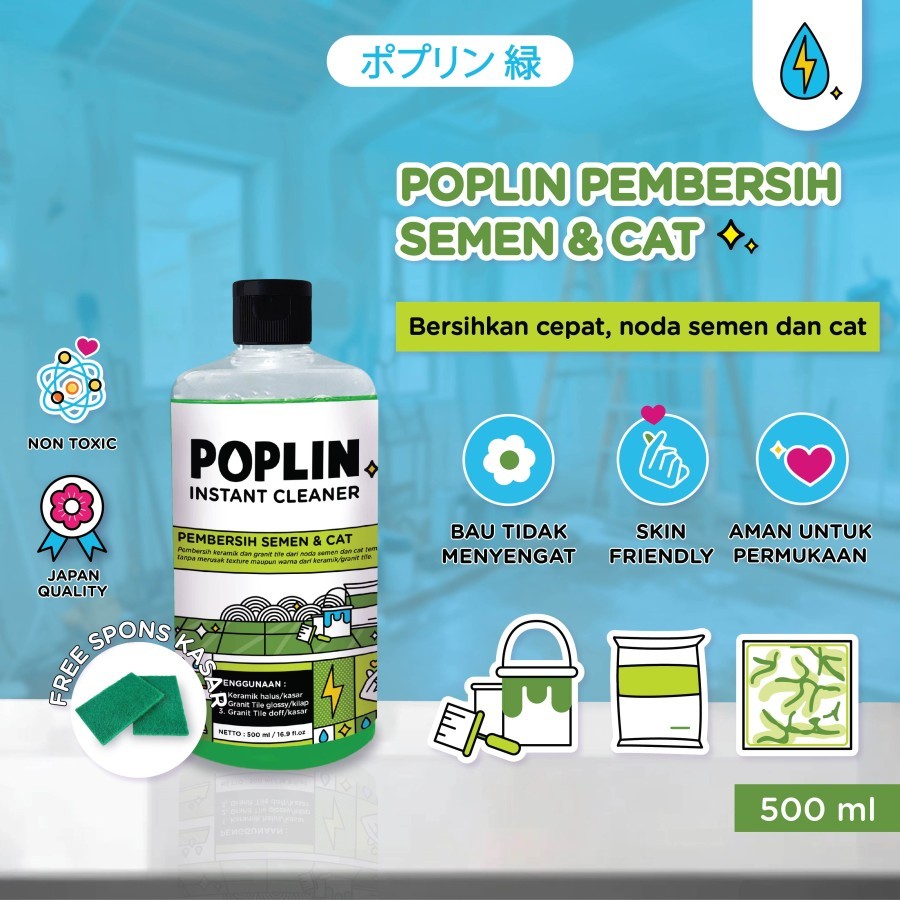 POPLIN PEMBERSIH NODA SEMEN DAN CAT PEMBERSIH KERAMIK GRANIT TILE