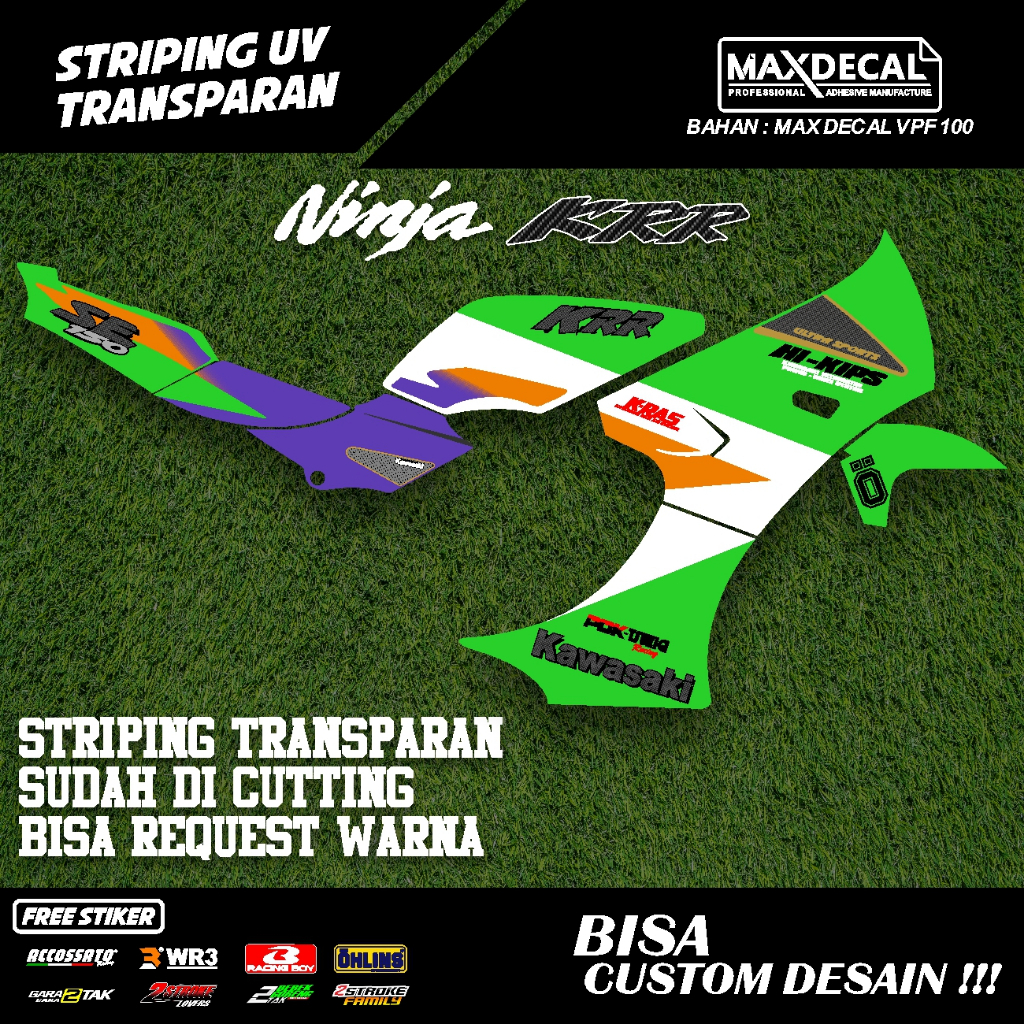 STIKER STRIPING TRANSPARAN NINJA SSR FACELIFT LIS STICKER UV SEMI FULL VARIASI DESAIN RACING MODEL S