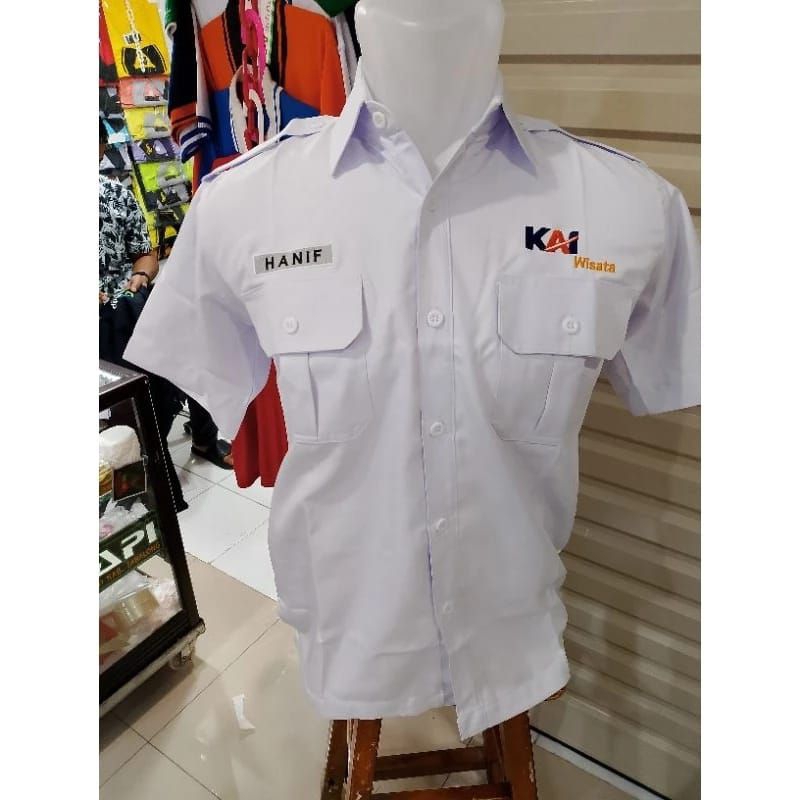 kemeja kerja baju pdh seragam kerja kai free bordir nama