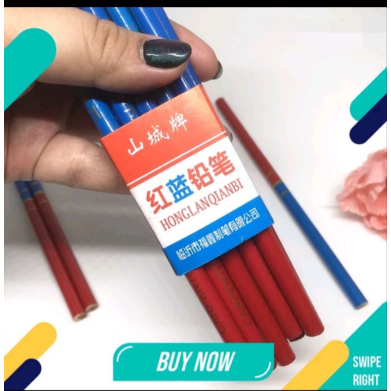 

pensil kain merah biru kecil pensil pola kain
