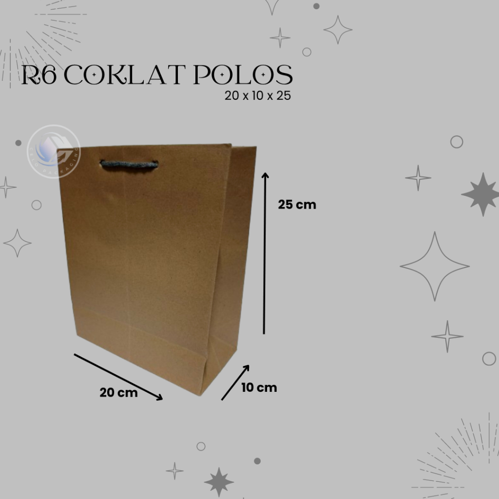 

PAPERBAG R6 COKLAT POLOS (size 20x10x25) PAPERBAG HAJATAN PAPERBAG SOVENIR