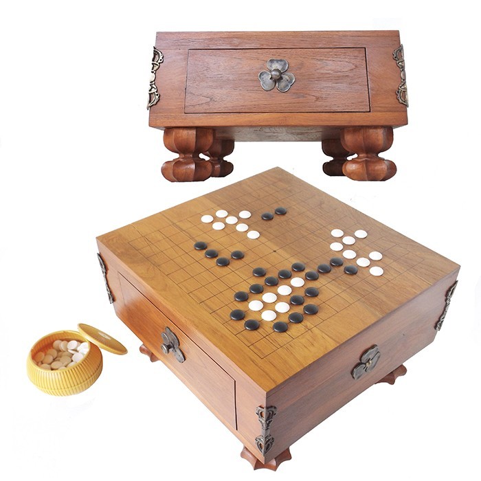 46 cm Teakwood Japanese Go Board Game / 13 x 13 Grid / Exquisite Teak Igo Weiqi Strategy Game Board 