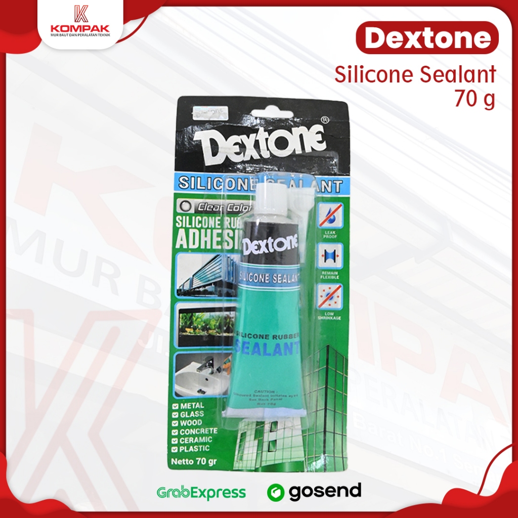 lem mika lampu, kaca ,plastik, keramik ,aquarium . DEXTONE SILICONE SEALANT ( 70 gr )