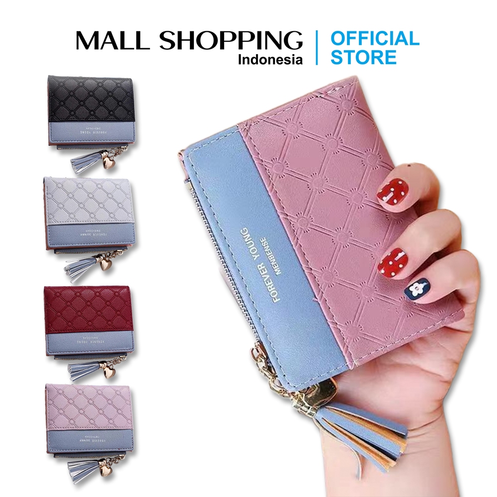 (COD) Dompet Lipat Wanita Dompet Kulit Dompet Koin MALL SHOPPING