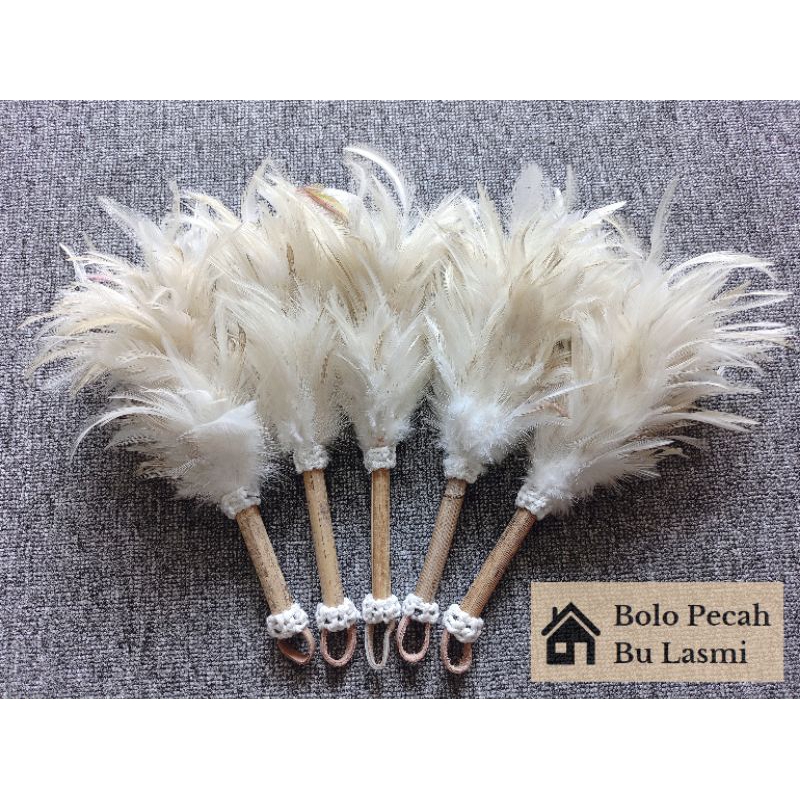 Kemoceng Sulak Bulu Ayam Mini Warna PUTIH / Kemoceng Laptop / Kemoceng Mini PUTIH