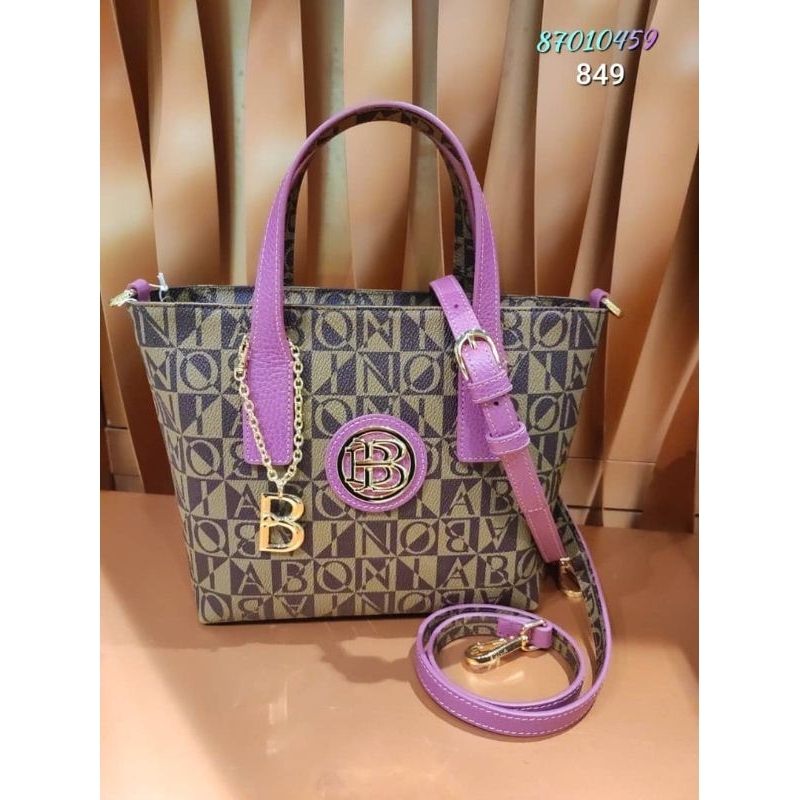 tas bonia original sling tote bag monogram mix lilac new arrival