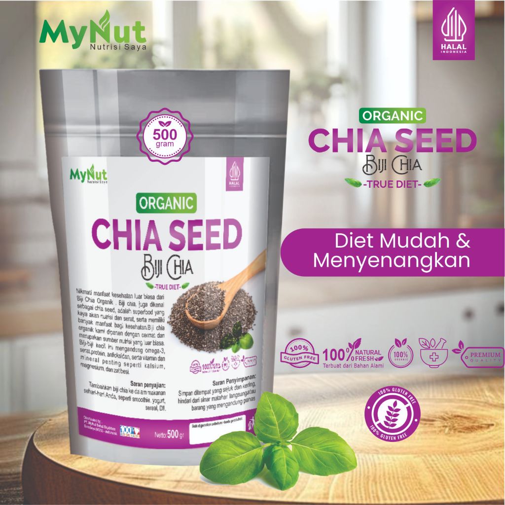 

MYNUT CHIA SEED 500 GR REFILE BIJI CHIA ORGANIK 100% BLACK CHIASEED