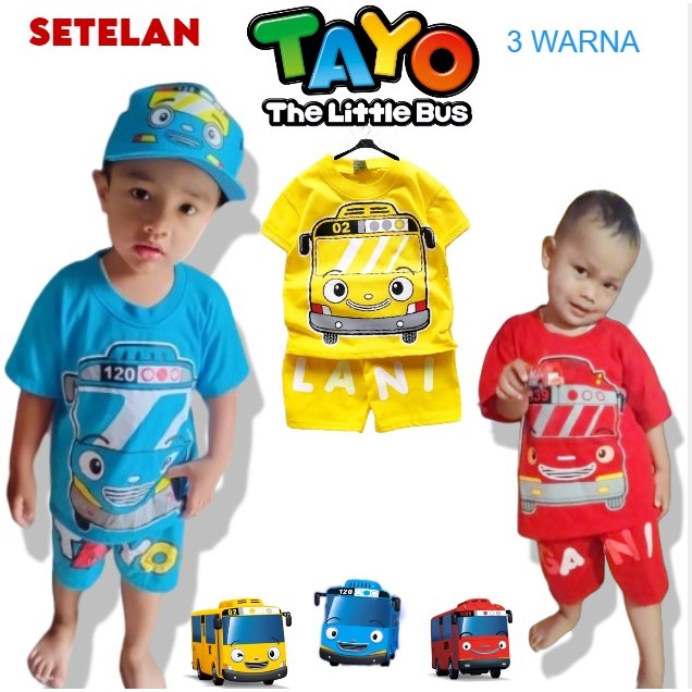 SETELAN ANAK LAKI-LAKI TAYO  FULL SERIES / BAJU TAYO USIA 2-10 TAHUN I / LANI  / BAJU BUS TAYO ANAK