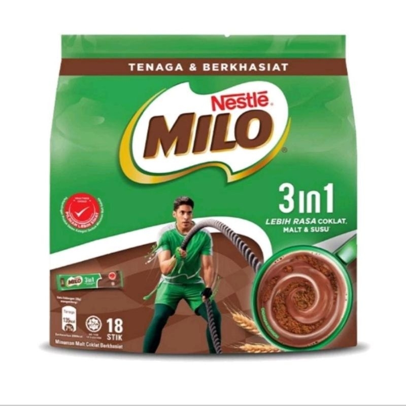 

Susu Milo Coklat 3 in 1 Malaysia 18 sachet