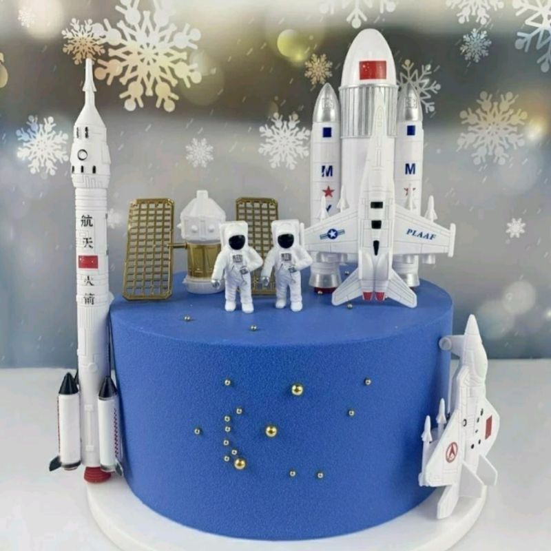 Cake topper astronot topper kue ultah astronot topper kue astronot hiasan kue tema astronot hiasan k