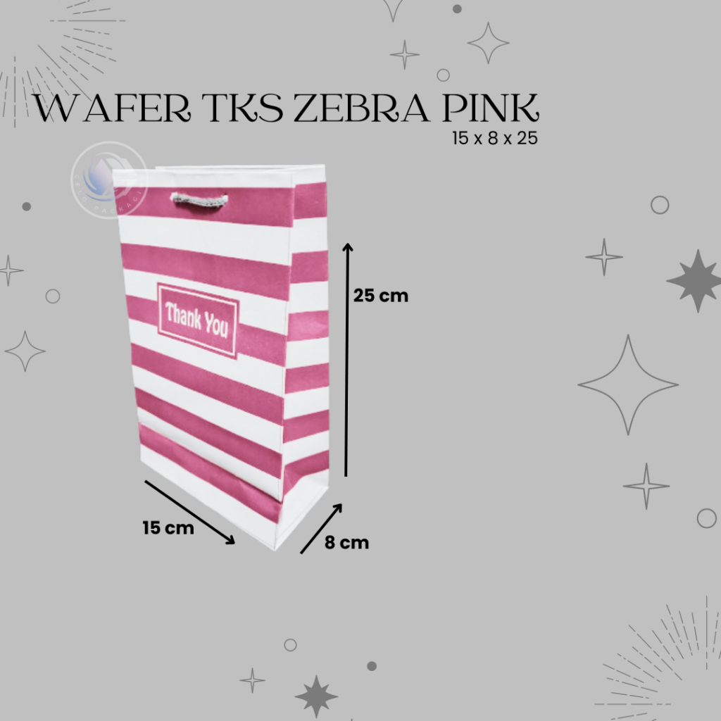 

PAPERBAG WAFER TKS ZEBRA PINK (size 15x8x25) PAPERBAG HAJATAN PAPERBAG SOVENIR