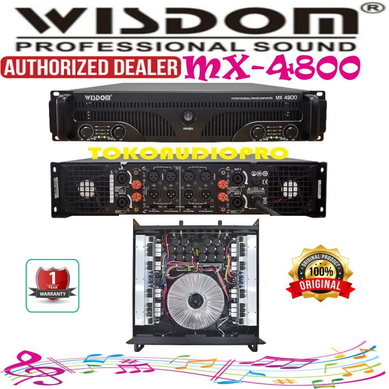 Power Wisdom MX4800 4-Channel Power Amplier Wisdom MX-4800 Power