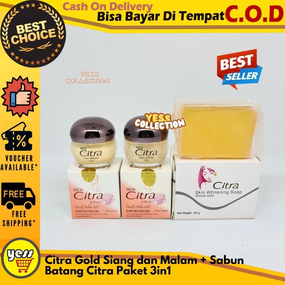 Citra Gold Siang dan Malam + Sabun Wajah Citra | Cream Citra Gold Siang Malam | Krim Citra