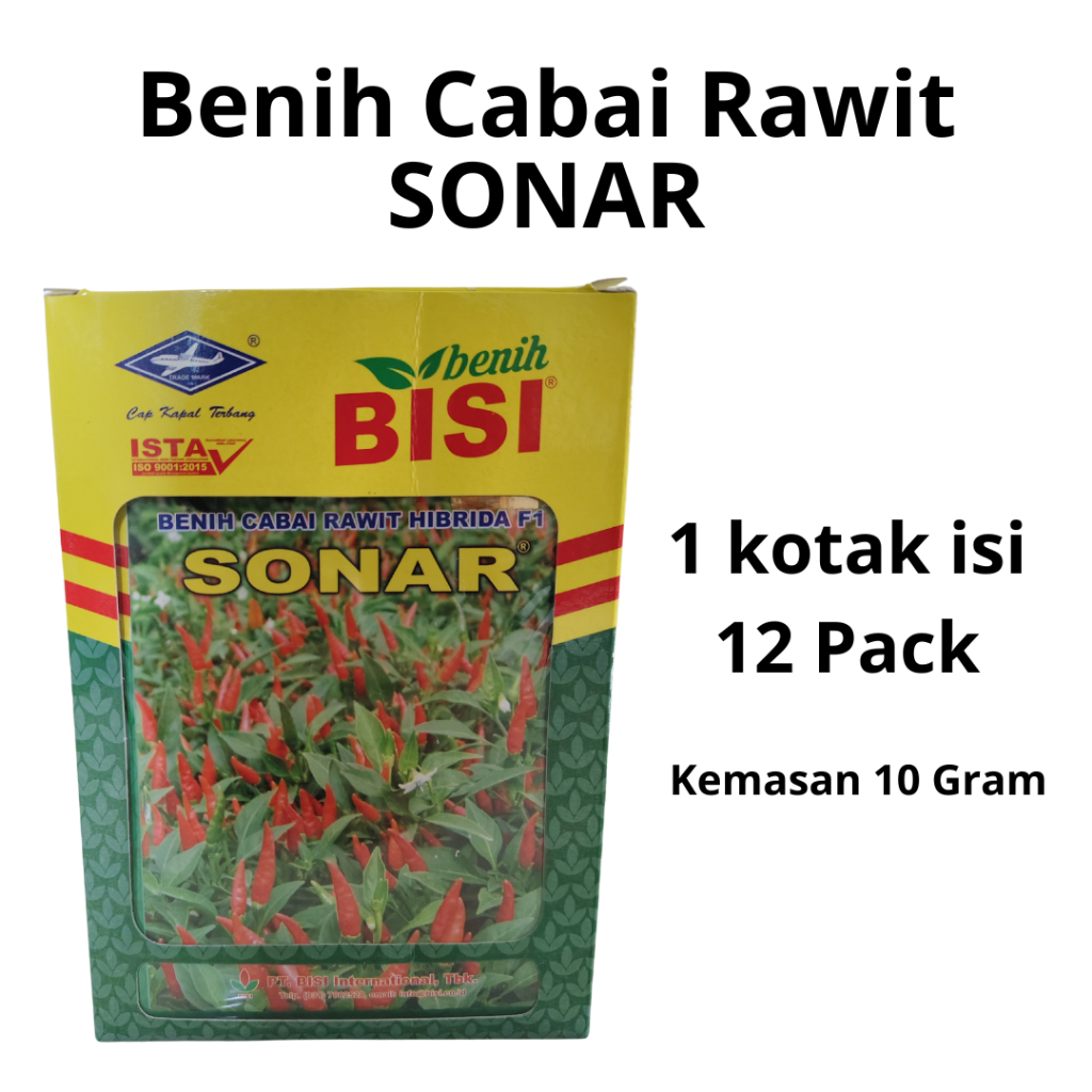 Benih Bibit Cabai Rawit SONAR 10 Gram - 1 Kotak Isi 12 Pack