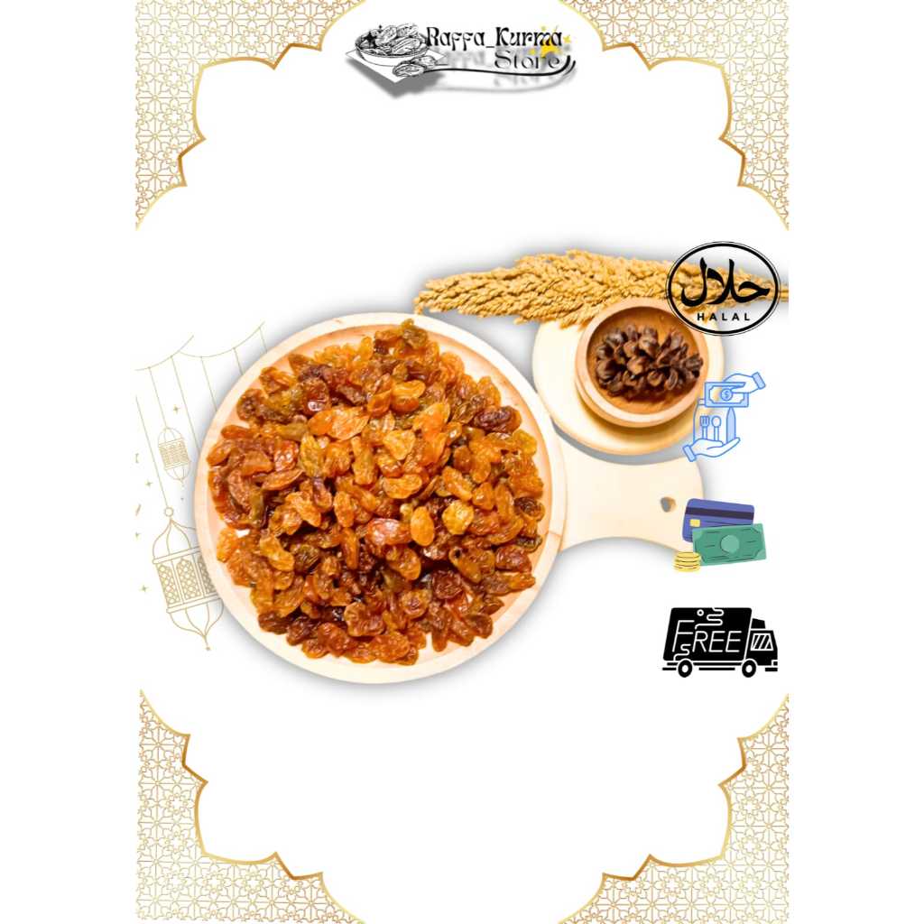 

KISMIS ASAM MANIS 250 GRAM / KISMIS GOLDEN RAISIN / KISMIS OLEH OLEH HAJI UMROH